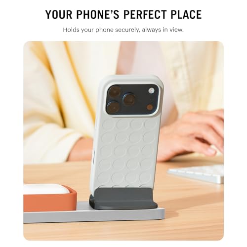 Image of DailyObjects Bar Desk Organizer for Office Desk & Study Table | Premium Aluminium Base Tray with Pen Stand | Phone Stand & Multipurpose Workspace Storage - (Quartz)