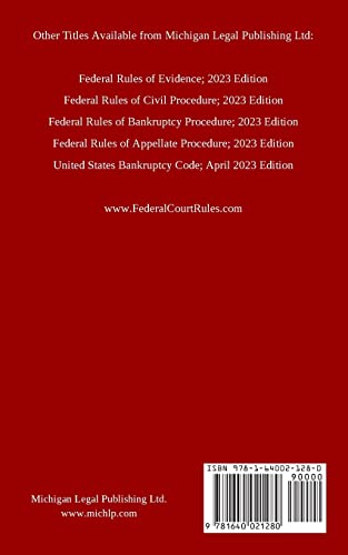 Federal Rules of Criminal Procedure; 2023 Edition