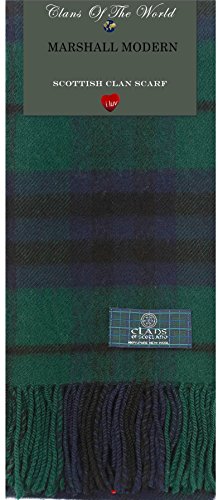 Marshall Modern Tartan Clan Scarf 100% Soft Lambswool