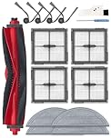 iRobacc Q10 S5 Accessories Kit for Roborock Q10 S5/Q10 S5+ Robot Vacuum Cleaner, Replacement Spare Parts Compatible with Roborock Q10 S5+ : 1 Main Brush, 4 Side Brushes, 4 HEPA Filters, 4 Mop Pads