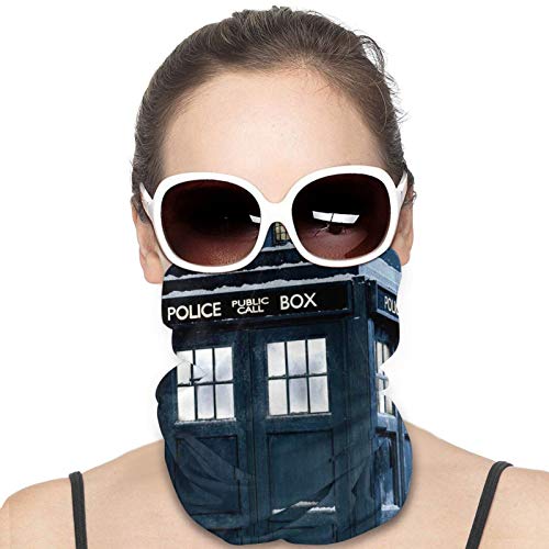 Doc-Tor Cover Who Adults Microfiber Neck Warmer,Face Bandanas,Neck Gaiter,Variety Head Scarf,Cycling Breathable Soft Unisex Black