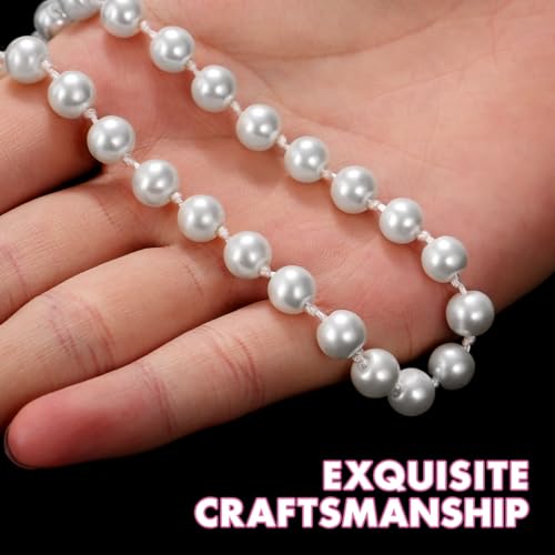 TINKSKY Fake Pearls Necklace Retro Pearls Long Necklace Chain for Party Favors Costume Necklace, for Women Girls2