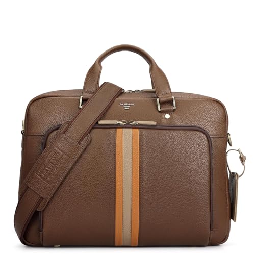Image of Da Milano LeatherLaptop Bag for Men & Women | Laptop Messenger Bag | Fits Up To 15 inch Laptop | Ideal for Office Purpose (10122)