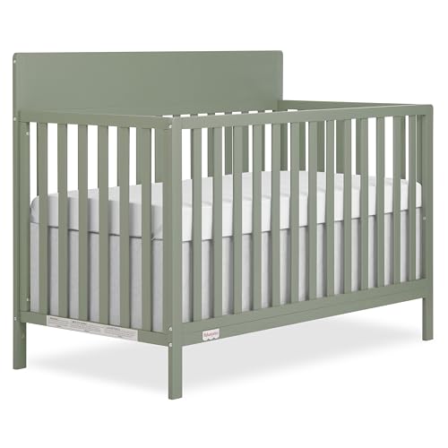 Image of Fisher-Price Meadowbrook 4-in-1 Convertible Full Size Baby Crib, Wooden Nursery Furniture, Converts to Toddler Bed with Guardrail, Daybed & Full-Size Bed, Greenguard Gold & BSA Certified, Meadow Green