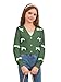 MakeMeChic Girl's Cute Bow Cropped Cardigan Sweaters Long Sleeve V Neck Button Down Knitted Cardigan Dark Green 10 Years