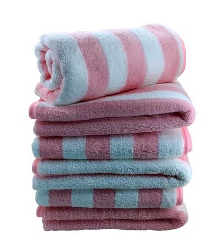 Image of Microfiber Bath Towels, Lightweight, Absorbent, Super Fluffy and Fast Drying Towel for Travel, Vacation, Fitness and Yoga (6, Pink)
