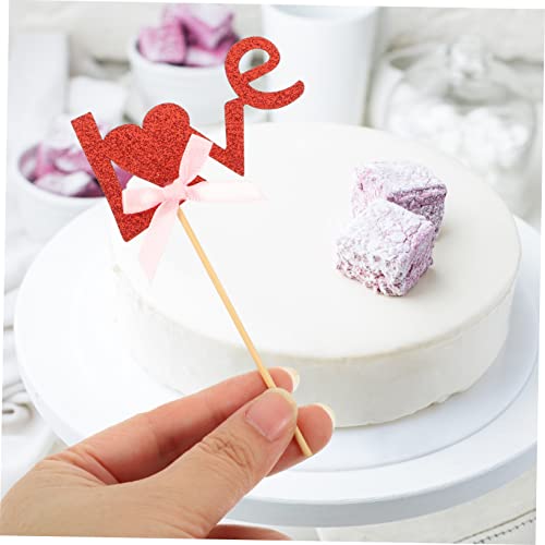 PRETYZOOM 12 Pçs Inserção De Bolo De Amor Decoração De Bolo Topo De Bolo Enfeites De Cupcake Enfeite
