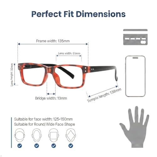Image of Eyekepper Blue Light Readers Men Women0.75, Tortoise Black Arm 2 Pack