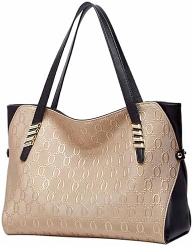 BOYATU Genuine Leather Women Tote Bags: Large Designer Shoulder Purses for - Soft Fashion Handbags (Gold)
