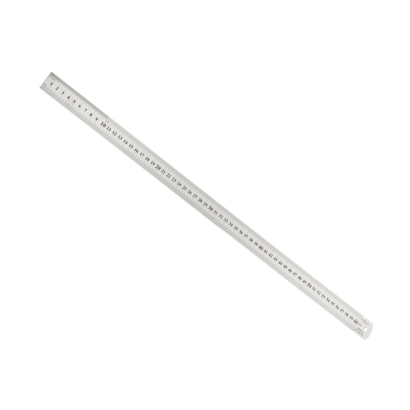 Righello in Metallo Bordo Dritto - [ 600mm 24 Pollici Metrico ] Righelli Centimetri Acciaio Inossidabile per Misurazioni Precisione, con Foro Appendere