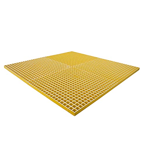 Rejilla FRP 2.6ft x 2.6ft para drenaje exterior amarilla miniatura 1