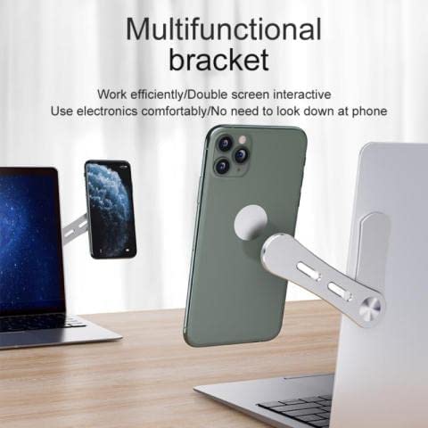 Image of Side Mount Clip on Monitor Magnetic Laptop Stand with Phone Holder Computer Expansion Bracket for Smartphone Cellphone Fixed Flat and Slim