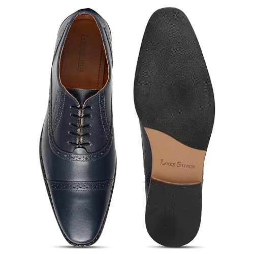 Image of LOUIS STITCH Formal Lace Up Shoes for Men | Handcrafted Italian Leather Mens Oxford Shoes| RXOX