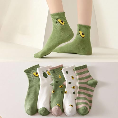 SoxLife Women Calf Length Cute Socks | Fruit Theme Design | Set of 5 - Image 2