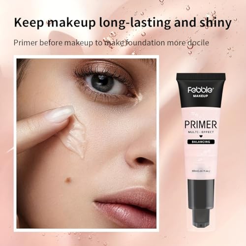 Primer Face Makeup Pore Filler Primer Gel-Based Hydrating Face Primer Matte Refreshes Full Coverage Foundation Base Primer Long Lasting Hydrating Smoothing Makeup(02F Pink) - Image 7