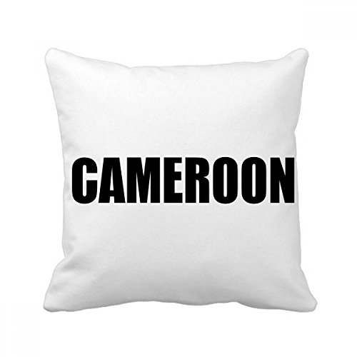 Coussin Cameroun oreiller carré noir avec insert décor de maison 40x40 - 2