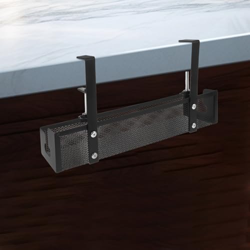 Bandeja de Gestión de Cables Kisangel para Escritorio Grande 40cm Negro de Malla Organizador de Cables Soporte sin Taladro para Oficina y Hogar miniatura 5