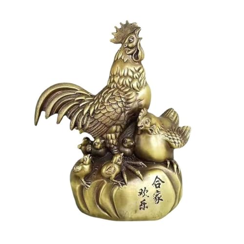 Statue de coq en laiton massif fait main pour une décoration de maison raffinée