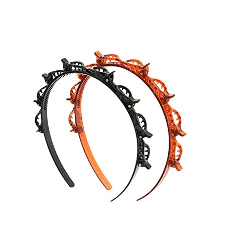 Double bands for Women Girl Hairstyle Hairpin Multi-layer Headband with Clip Knitting Hair Twist Plait Headband Hair Tools