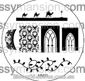 MESSY MANSION MM01 Nail Art Stamping Plate - Christmas theme