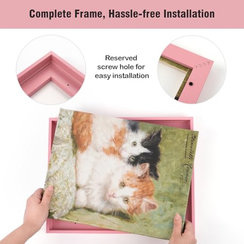 Image of 8x8 Pink Floating Frame for Canvas Painting Watercolor Art,0.9 inch Deep