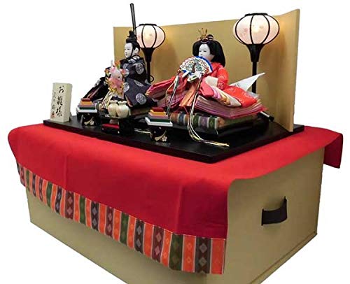 雛人形 飾り棚&収納箱 屏風 雛人形 うるはし雛 三段収納飾り 三段飾り 収納飾り 五人飾り