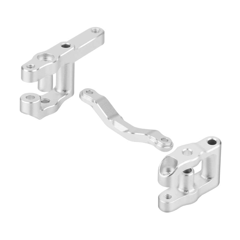 GLOBACT Aluminum Steering Set for 1/18 Arrma Granite 1/14 Typhon GROM 1/16 Mojave GROM RC Truck 1/12 Losi RC Racecar Upgrade ARA340202 (Silver)