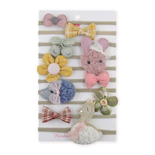 Image of POLKA TOTS Baby Hairbands for Kids Girl | Cute Stretchable Hair Bands for Baby Girls | Kids Hair Accessories | Elastic Infant Hairband | Toddler Hair Clips (Pack of 10)