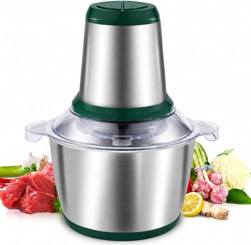 Image of RANGIN 2L Electric Meat Grinder & Food Chopper, 800W Stainless Steel Kitchen Chopper with 2-Speed Control, Food Processor for Meat, Vegetables, Fruits, Nuts & Everyday Food Preparation