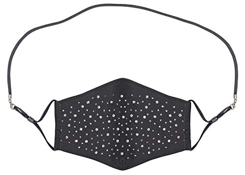 Glittermasker stofmasker zwart met schouderband - bb-Klostermann 29001