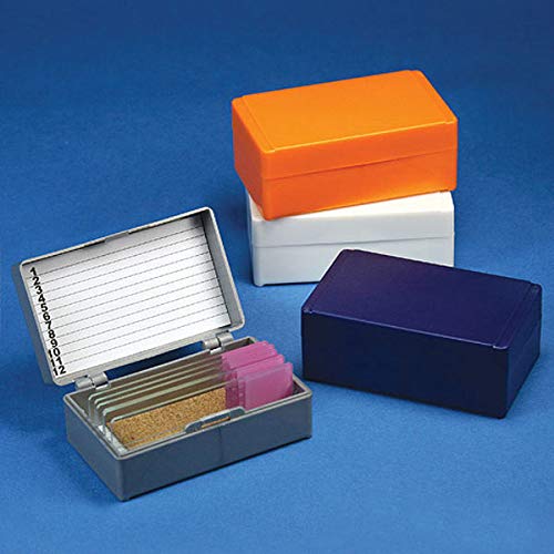 Globe Scientific 513072AST ABS Plastic Slide Storage Box for 12 Slides, Cork Lined, Assorted