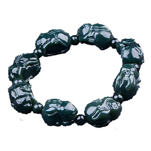 Bracelet Jade de Hetian cadeau d'exception gravé d'un lapin porte-bonheur