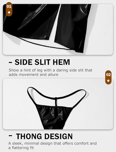 Sexy Bunny Kostüme für Damen Cosplay Dessous Anime Frauen Leder Bikini Rave Maid Outfit Latex BH Mini Rock Set SML – Bild 4
