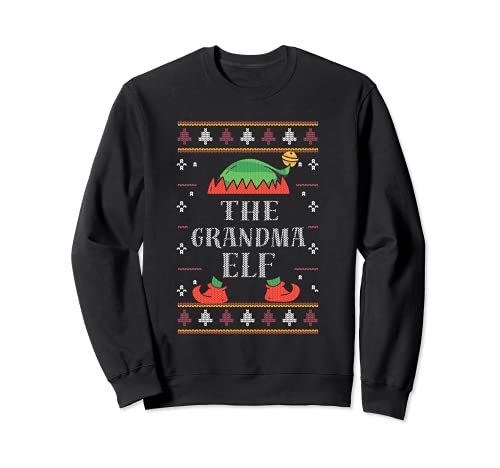 Grandma Elf Group - Regalo familiar de Navidad para mujer Sudadera