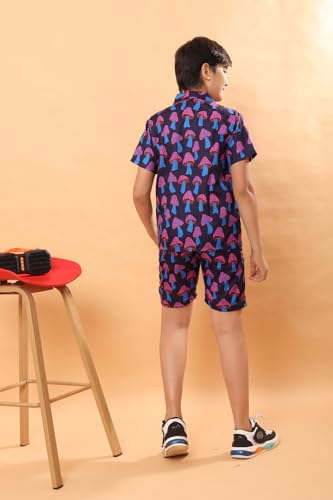Image of Ninos Dreams Boys Cotton Rayon Halfsleeves Coord Set with Shirt & Shorts /Boys Vacation wear /boys co ord set /Boys Tropical print Shirt & Shorts set /Boys Clothing Set