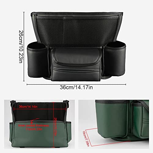 Yipuvr Car Organizers And Storage, Large Capacity Plaid Leather Purse Holder Multi-Pocket And Multi-Function Automotive Storage Bag For Car Center Console (Black) #TOP6