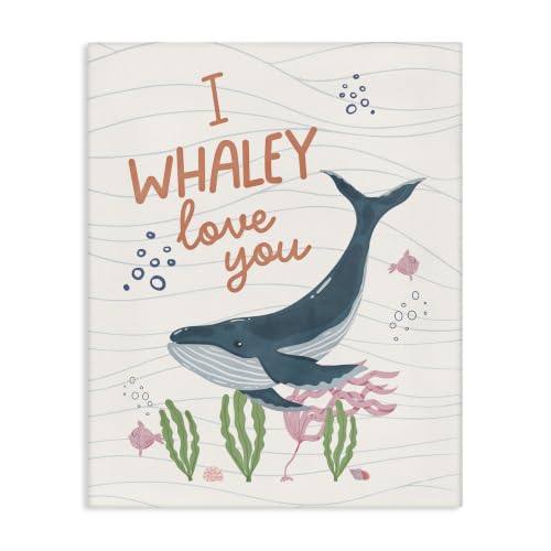 Image of Whaley Love You Quirky Ocean, 24 x 30 Inch Canvas Wall Art