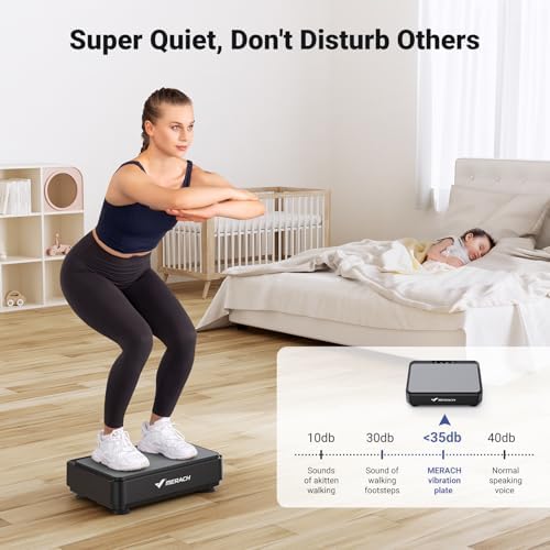 MERACH Vibration Plate Exercise Machine, Vibration Plate for Lymphatic Drainage, Relieve Pain and Help Sleep, Fat Burning and Weight Loss for Women, Men, Seniors 4 41w75LjpQDL. AC