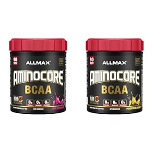 Allmax Aminocore Pink Lemonade 945g & Nutrition – Aminocore BCAA – 8g BCAAs – 100% Pure Branch Chained Amino Acids – Gluten Free – Pineapple Mango – 945 Gram