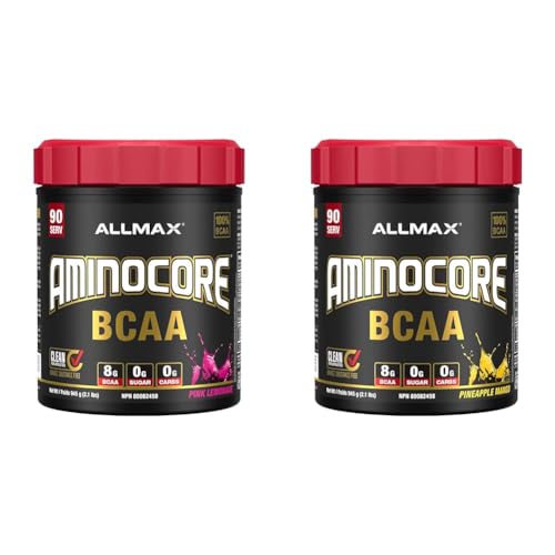 Allmax Aminocore Pink Lemonade 945g & Nutrition – Aminocore BCAA – 8g BCAAs – 100% Pure Branch Chained Amino Acids – Gluten Free – Pineapple Mango – 945 Gram