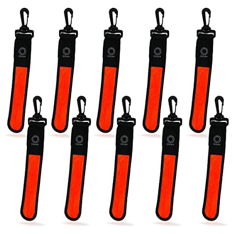 Labewin Safety Reflective Glowing Bag Pendant Tag for Running Commuter Cycling Dog Walking Jogging Sports Gear Hi-Visibility Adults Children Bag Fluorescent Orange(10pcs) Cover