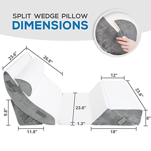 6 Pcs Orthopedic Wedge Pillow, Post Surgery Memory Foam Bed Wedge Pillow For After Surgery, Adjustable Bed Wedge Pillow For Side Sleeping, Snoring, Pain Relief - Knitted Breathable Cover #TOP2