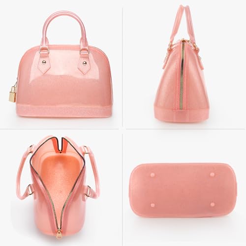 Image of Jelly Crossbody Purse Shoulder Bag, Candy Color Tote Satchel Top-Handle Handbags for Women