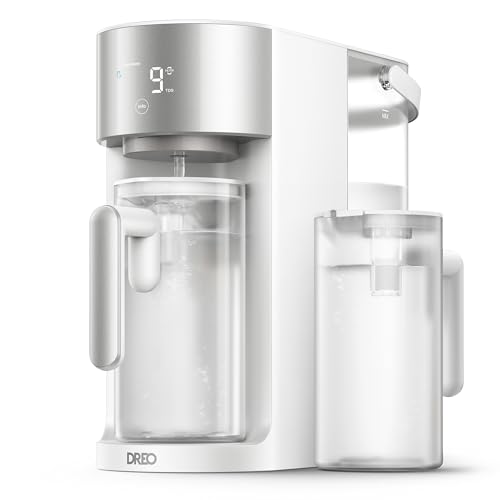 DREO Reverse Osmosis Water Filter Countertop RO Filtration System 3:1 Pure to Drain TDS & Filter Life & 2 Autofill Pitchers Install-Free Self-Cleaning Water Purifier RO Water Filter