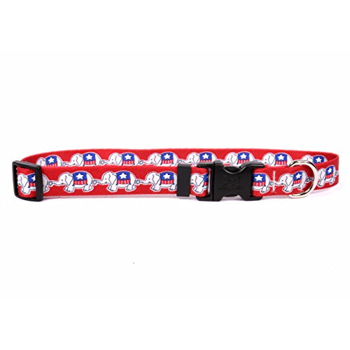 Image of Yellow Dog Design Easy-Snap Pet Collar, GOP Elephants, Small 10 inch - 14 inch