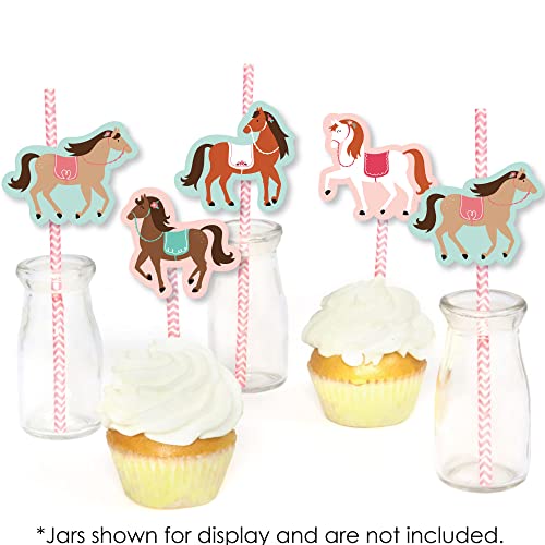 Decoración pitillos papel caballo 24 piezas miniatura 4