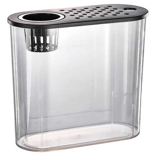 ShengQuanHao Mini Fish Tank for Aquatic Breeding and Habitat in Office Or Home, Black Lid