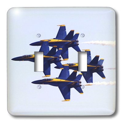 Interrupteur double bleu 3dRose lsp_60480_2 à double angle pour double éclairage - 2