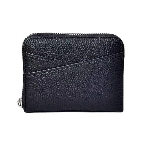 Credit Card Wallet, Leather Credit Card Holder 13 Slots 1 Coin Pocket Business Card Wallet with Zipper for Coin, Card (Black)2