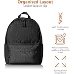 Amazon Basics Backpack for School, Study, Travel, Durable Classic Design, Book Bag, Black - Image 4